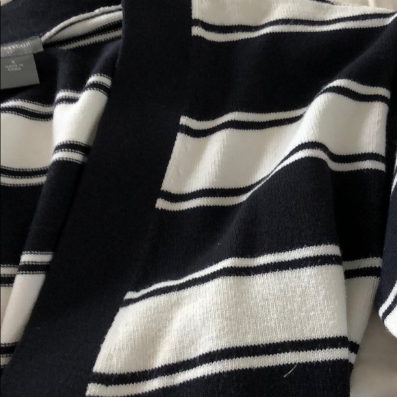 Ann Taylor Navy  blue and white striped sweater - Picture 4 of 6